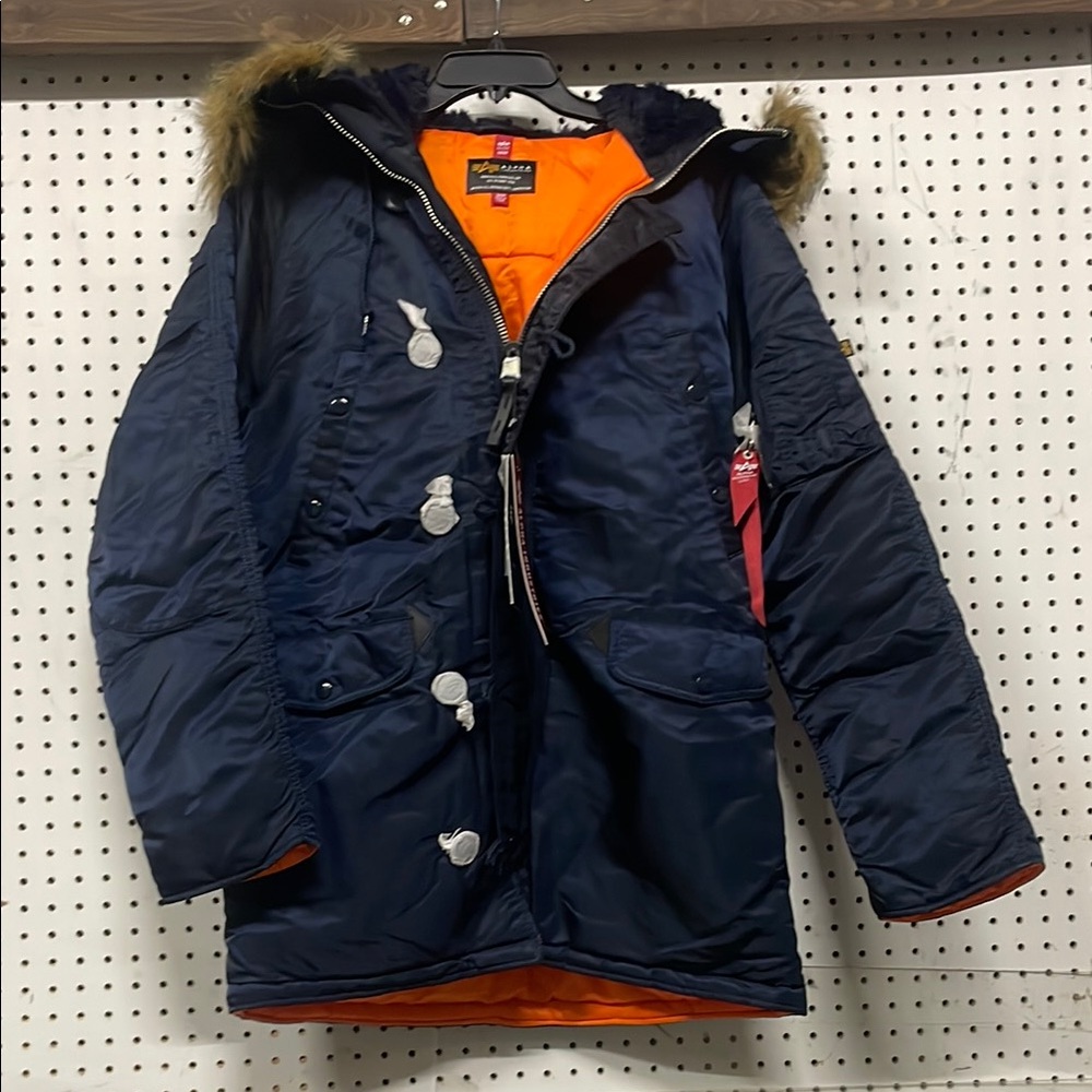 Alpha Industries Navy Parka with Fur Hood